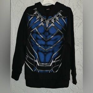 Marvel Black Panther Blue and Silver Boys Zip Up Hoodie (NWOT)